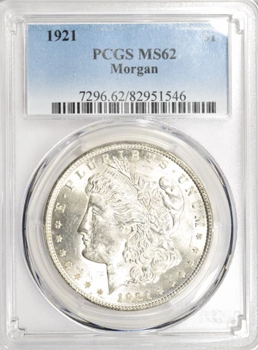 1921 MORGAN DOLLAR ~ BRIGHT WHITE PCGS MS62! INV#546
