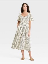 Target a new day Cream Midi Dress with Black Floral Print