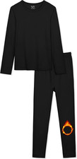 Girls Thermal Underwear Set Thermal Underwear for Kids Fleece Lined Long Johns K
