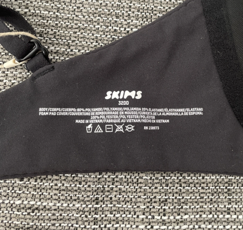 Skims Fits Everybody T-Shirt Black Underwire Bra 32DD - 第 7/7 張圖片
