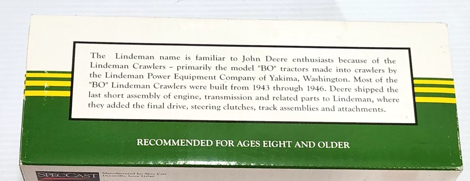 1/16 SpecCast John Deere Lindeman Crawler with 2 Bottom Plow Die Cast - Image 4 of 4