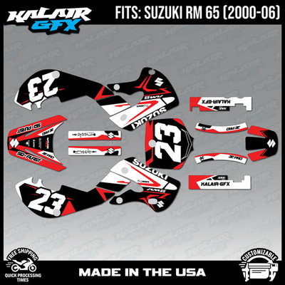 Graphics Kit for Suzuki RM65 RM 65 (2000-2006) Evader Series - red