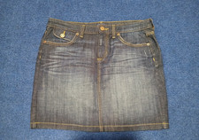 Gap Distressed Dark Jean Mini Skirt Pockets Size 10
