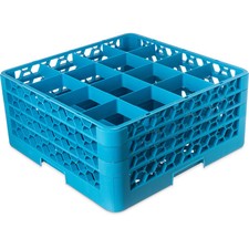 Carlisle RG16-314 OptiClean 16-Compartment Blue Glass Rack