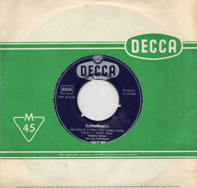 Decca  Sg  -   TOMMY STEELE And His Steelmen  -      BUTTERFINGERS   - - Bild 1 von 2