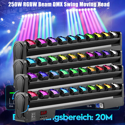 4X Wallwasher 250W RGBW Beam Wash DMX Swing Moving Head Lichteffekt Bühnenlicht