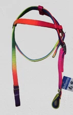 New! Valhoma Horse size RAINBOW HEADSTALL w/ Nickel hardware Will fit large pony