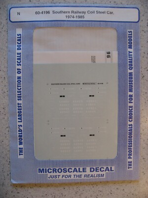 Microscale Decal N 60-4196 Southern Railway Coil Steel Car, 1974-1985