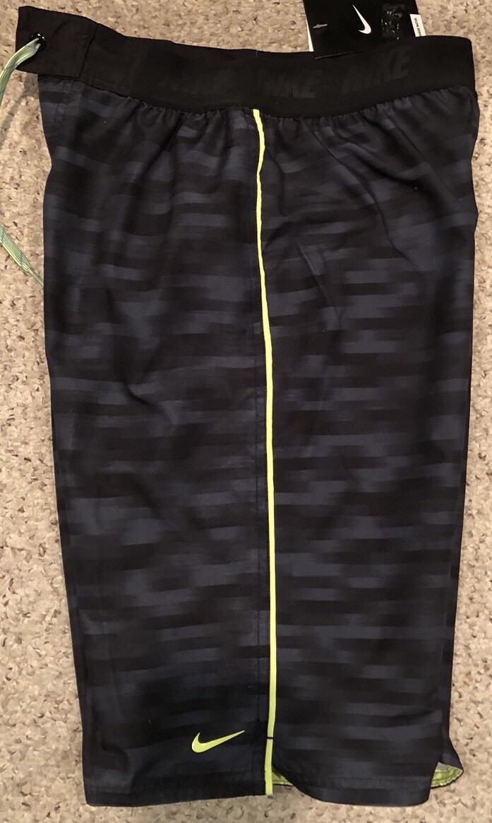 chicaco様　リクエスト $58 NEW NIKE SWIM BLACK FLUX DRAWSTRING SHEDS WATER VOLLEY TRUNKS