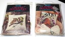 2 Avon Needlecraft Crewel Embroidery Kit - Owls Bees Pillows
