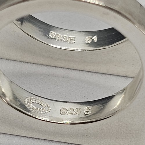 New Georg Jensen Sterling Silver Two Row Aria Ring #593E Size 51 Small - Picture 10 of 13