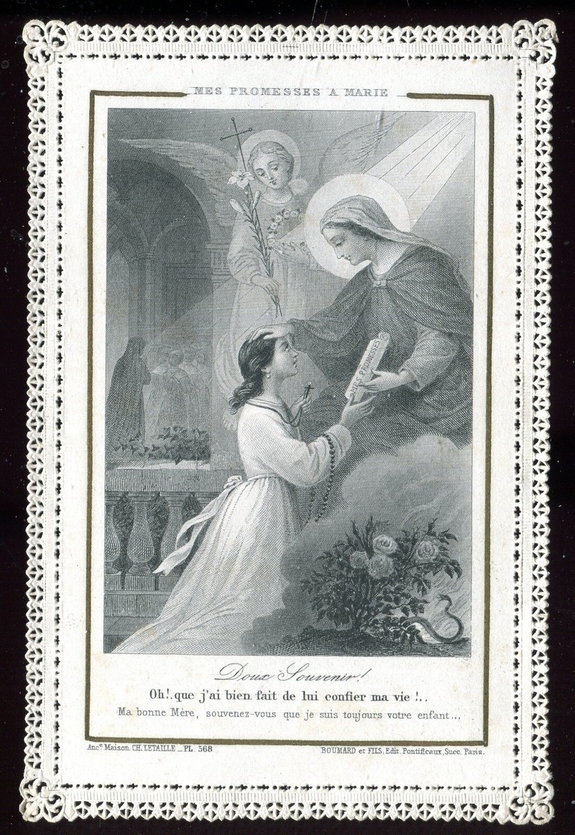 ANTIQUE LACE HOLY CARD OF ST MARY | eBay