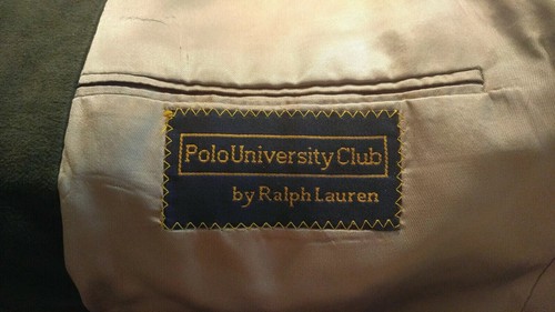 RARE Vintage Polo University Club by Ralph Lauren Olive Ultra Suede Jacket Lg - Picture 7 of 7