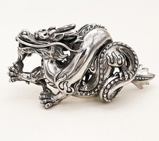 Kieselstein Cord Grand Sterling Silver DRAGON Buckle