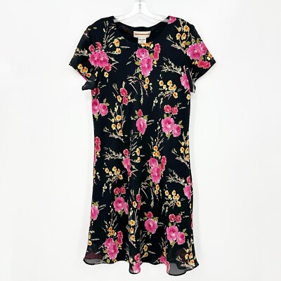 green emerald velvet dress Lottie Black Floral Fit & Flare Dress Black / 3X main image 1