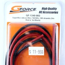 Superflex Silicon Wire 700 Strand Red 1m Black 1m 14AWG GF-1340-003 GForce RC