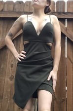 Army Green WINDSOR Spag. Strap Mini Dress Size XS V-neckline