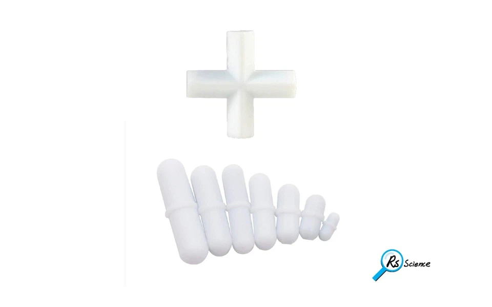 Mezclador agitador magnético PTFE 8 piezas barra giratoria más barra agitadora afilada cruzada Foto 2 de 3