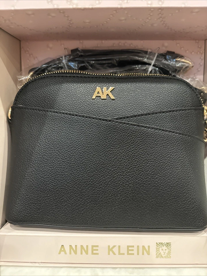 Juego de bandolera Anne Klein 3 piezas domo negra nueva con etiquetas Foto 4 de 4