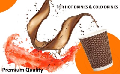 Einweg Kaffeebecher 12oz mit Deckel | 100er Pack Dreiwandig Heißgetränk Zum Mitnehmen