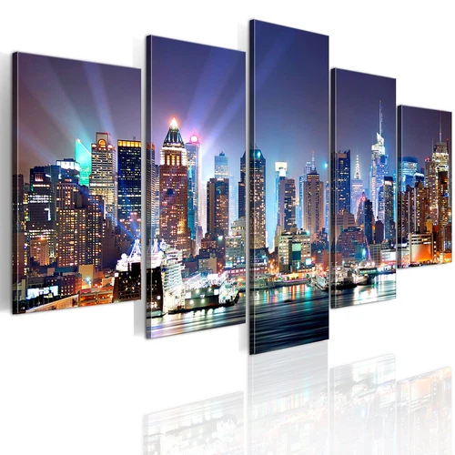 NEW YORK CITY NIGHT Canvas Print Framed Wall Art Picture Photo Image 9020099