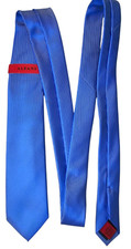 Alfani Men's Tie Stripe Blue Sliver Necktie 2 1/2" x 58" NEW Skinny Style
