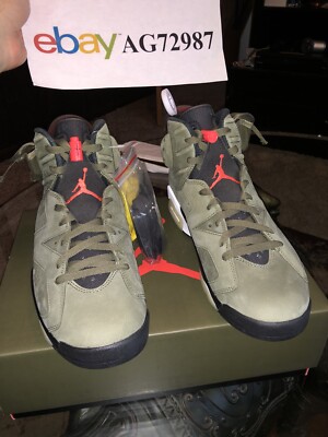 Nike Air Jordan Retro 6 Travis Scott Olive Men Size 10.5 Deadstock DS CN1084 200