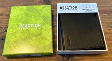 Men’s Kenneth Cole Reaction Black Leather BI-Fold Wallet New in Box NIB