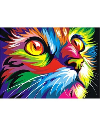 NEW! Vividly Colored Kitty Cat Face Full Drill Diamond Painting Kit 