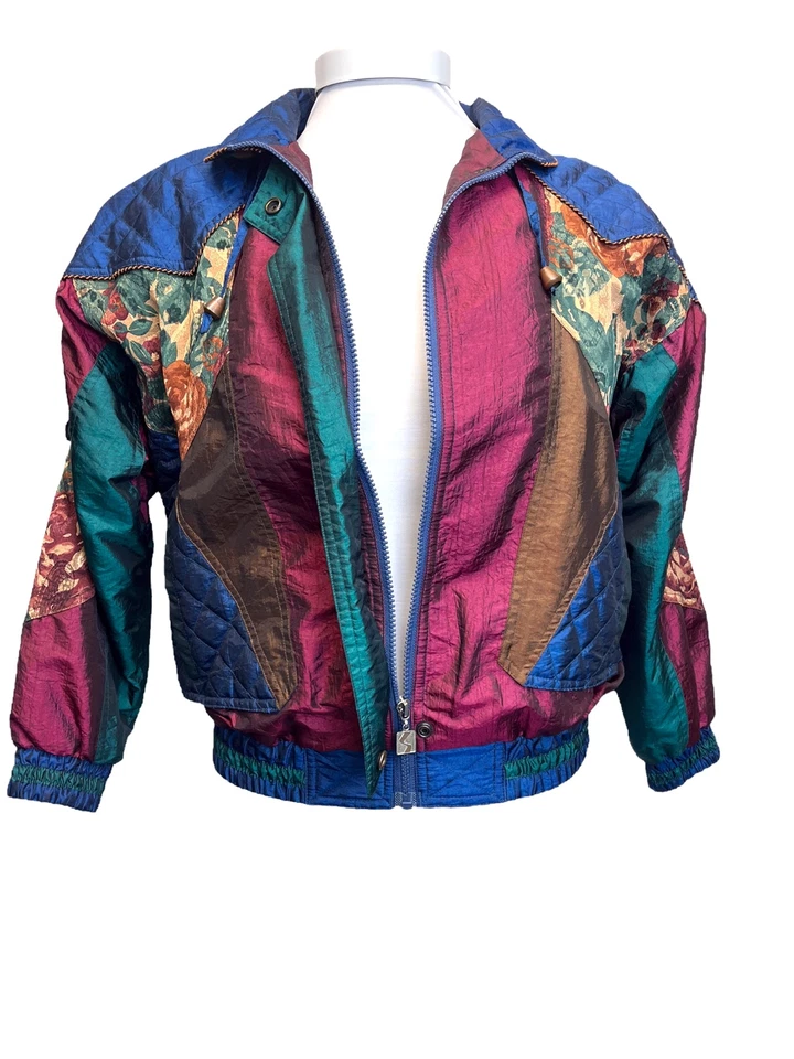 Active Stuff Vintage Hip Hop Color Block Bomber Wind Jacket Size SMALL - Image 2 of 4