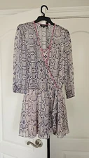 New Juicy Couture French Rose Monaco Silk Python Dress Size XSmall