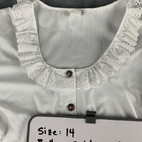 VTG Austrian Folk-wear Dirndl BLOUSES White Cotton blend/Lace Ethnic Oktoberfest - Picture 30 of 37