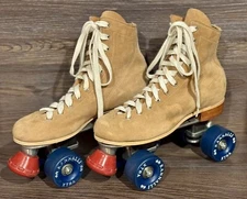 Suede Tan Roller Skates Men’s 8, Rannalli Xtra Wheels, G&F Prod. Plates, NICE