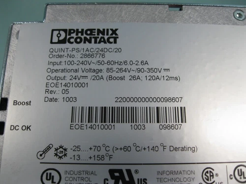 1PZ Nuovo Phoenix Contact QUINT-PS/1AC/24DC/20 2866776 Alimentazione Spedizione Rapida - Foto 2 di 5