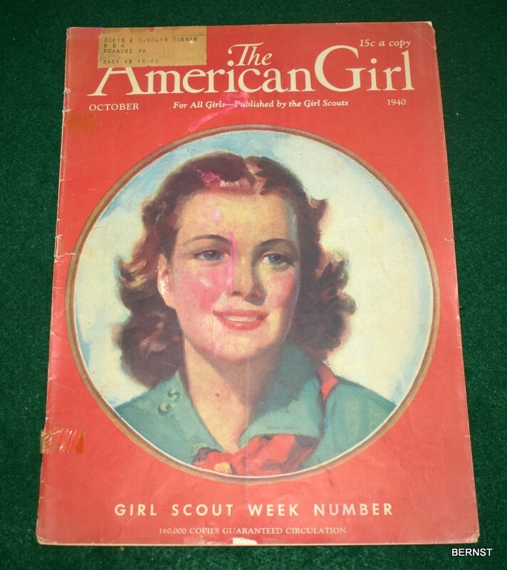 VINTAGE  GIRL SCOUT - 1940 AMERICAN GIRL - OCTOBER