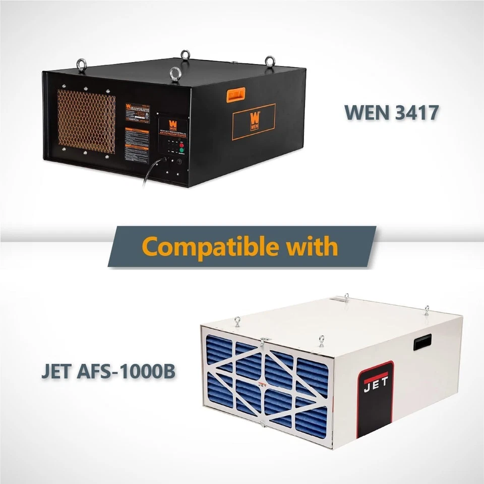 Paquete de 2 filtros de aire interiores para sistema de filtración de aire POWERTEC AF1044, 1 micra Foto 4 de 4