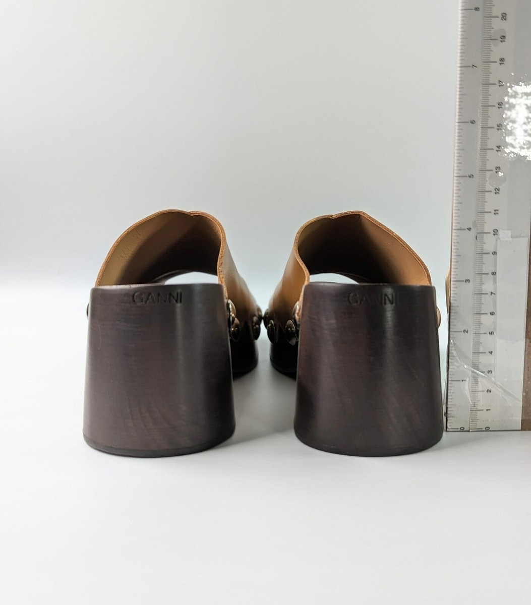 Ganni Women's Retro Stud-detail Clogs Sandals Size 36 EU