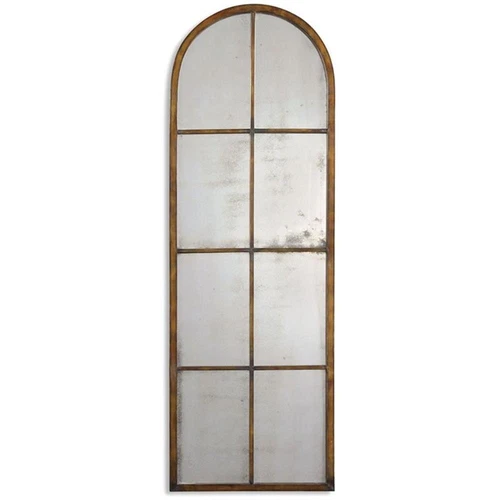 Uttermost Amiel Traditional Metal Arched Mirror in Maple Brown/Gold - Picture 1 of 5
