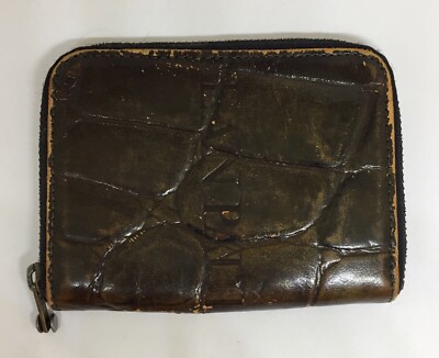 Jean-Paul GAULTIER Brown Crocodile Emboss Coin Case Vintage Jean-Paul GAULTIER Brown Crocodile Emboss Coin Case Vintage
