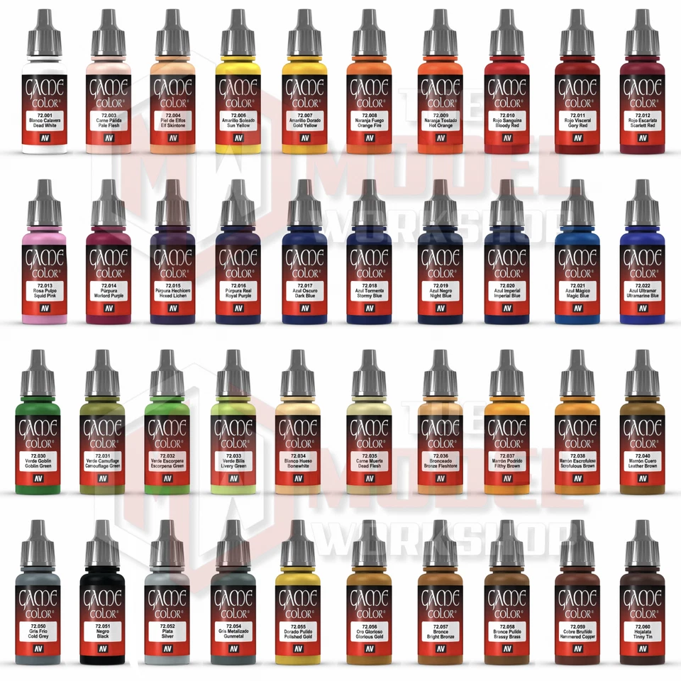 Vallejo Game Color Paints Fantasy Model War Colours Full Colours Set 17ml