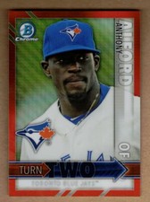 2016 BOWMAN CHROME TURN TWO ORANGE REFRACTORS ANTHONY ALFORD/MAX PENTECOST #7/25