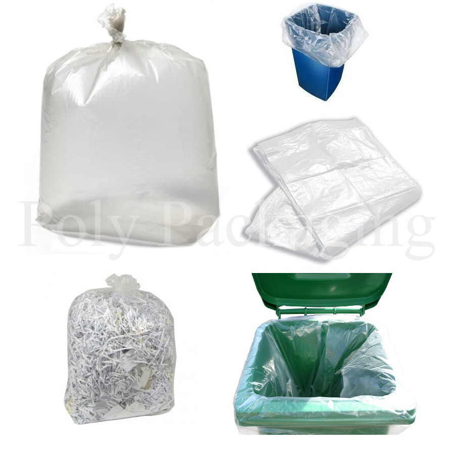 20 x CLEAR BIN BAGS(18x29x39"")457x737x991mm Refuse Sacks Kitchen Bins Waste