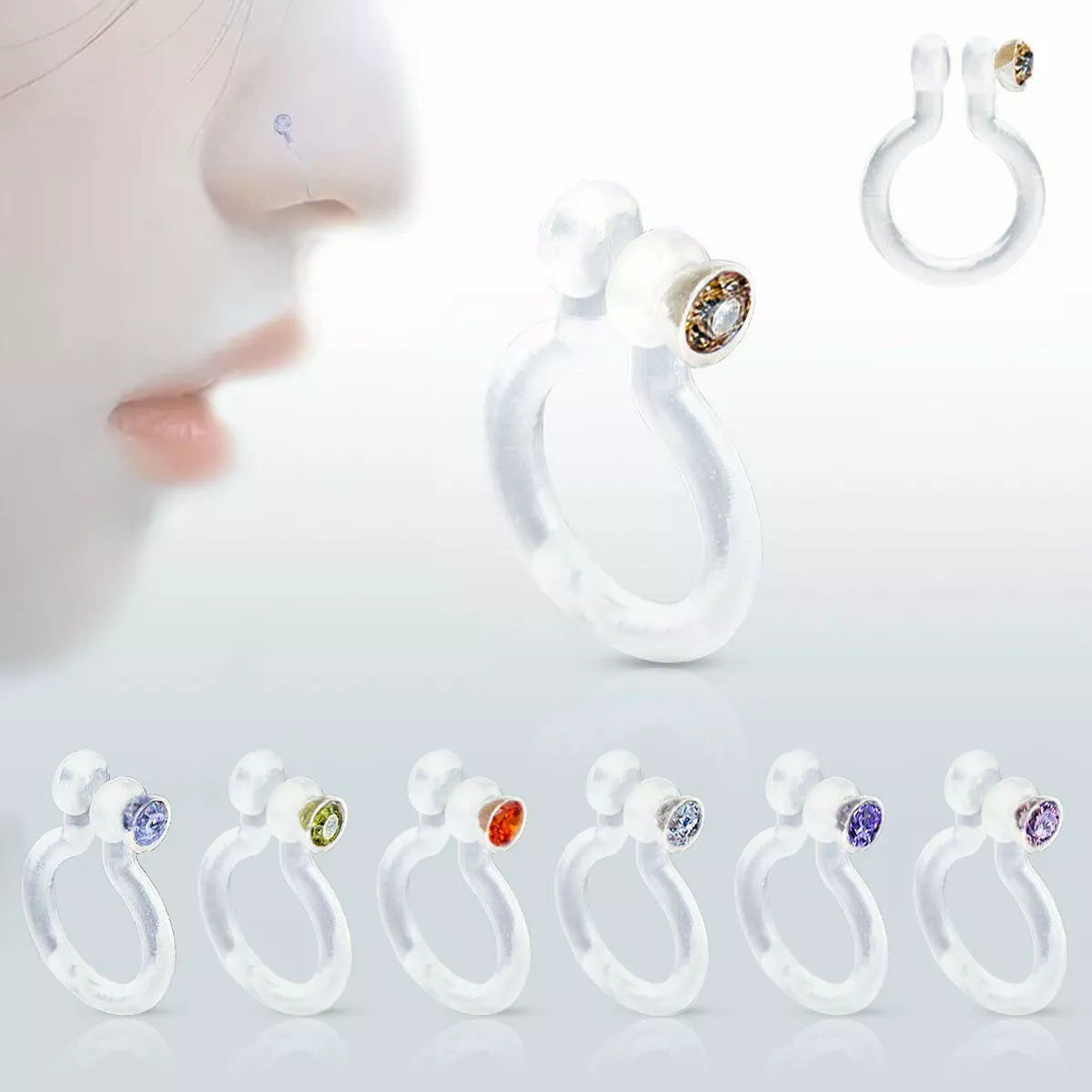 Faux Nose Ring - Fake Nose Hoop Ring - Silver or Gold - Clip On Jewelr –  CYDesignStudio