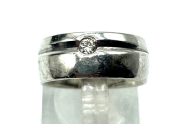 Viventy Bernd Berger 925 Silber Ring Bandring Zirkonia RG 53 Handarbeit B 8 mm