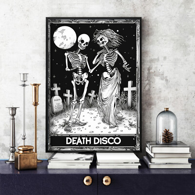 Death Disco Skelett Poster, schwarz-weiß, Death Disco Skelett Druck (64)