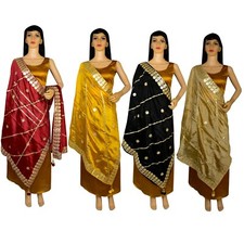 Dupatta Gotta Patti Stole Hijab Shawl Stylish Embroidered Scarves NeckWrap Scarf