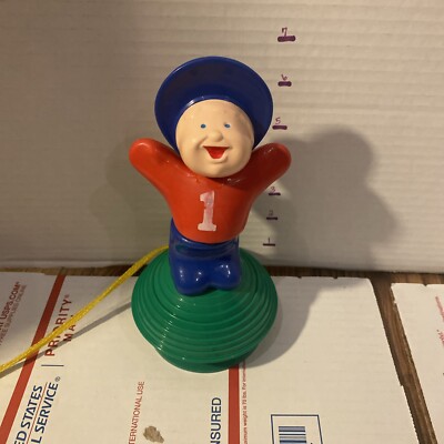 Vintage 1977 Johnson And Johnson Baby Pull Cord Toy Suction Cup