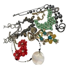 Lot of Necklaces Charming Charlie Boho statement floral costume jewelry 7 piece