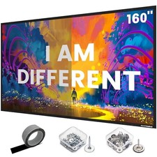 White 160" Projector Screen - High Gain - DIY Frame or Wall Mounted - White