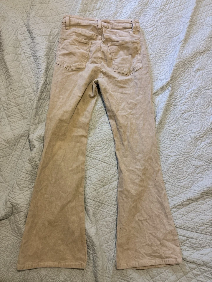 Pantalones Forever 21 Pana Acampanados Pierna Floral Bordados Talla Grande Hippie Boho Foto 3 de 4